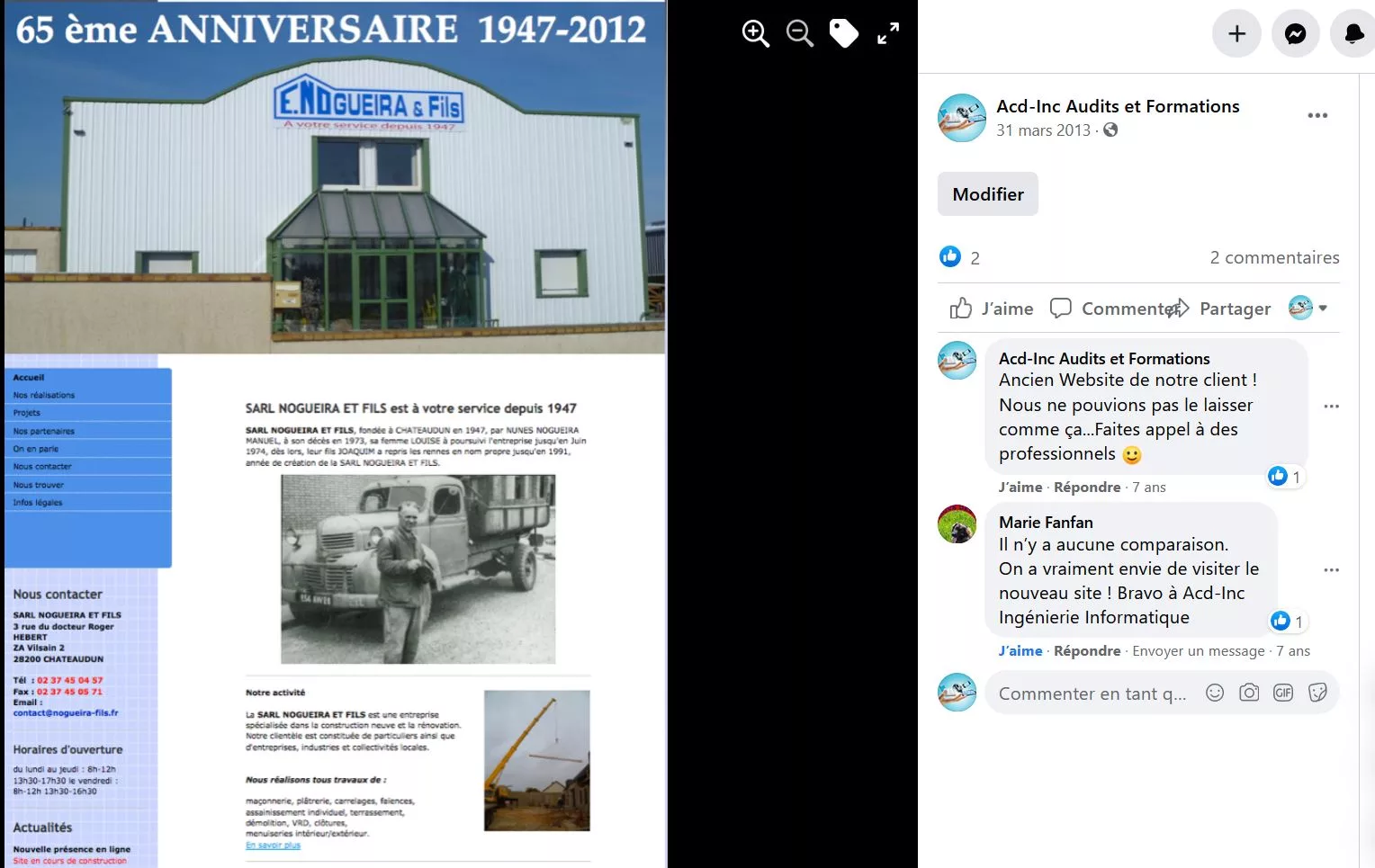 Avant — identité visuelle Nogueira avant refonte — ACD-INC